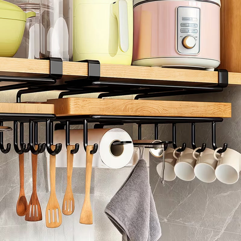 Stainless Steel Telescopic Hanging Kitchen Rack – Under-Cabinet Wall-Mounted Storage Organizer