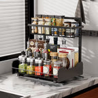 2-Tier Pull-Out Sliding Kitchen & Bathroom Storage Rack