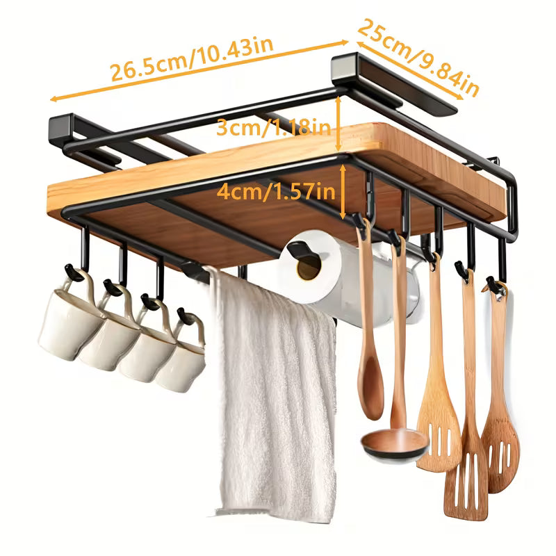 Stainless Steel Telescopic Hanging Kitchen Rack – Under-Cabinet Wall-Mounted Storage Organizer